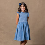 Organic Flutter Smocked Chambray Dress - Baby