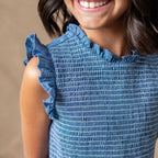 Organic Flutter Smocked Chambray Dress - Baby