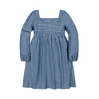 Organic Ruched Chambray Dress