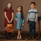 Organic Ruched Chambray Dress