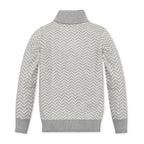 Organic Intarsia Shawl Collar Sweater