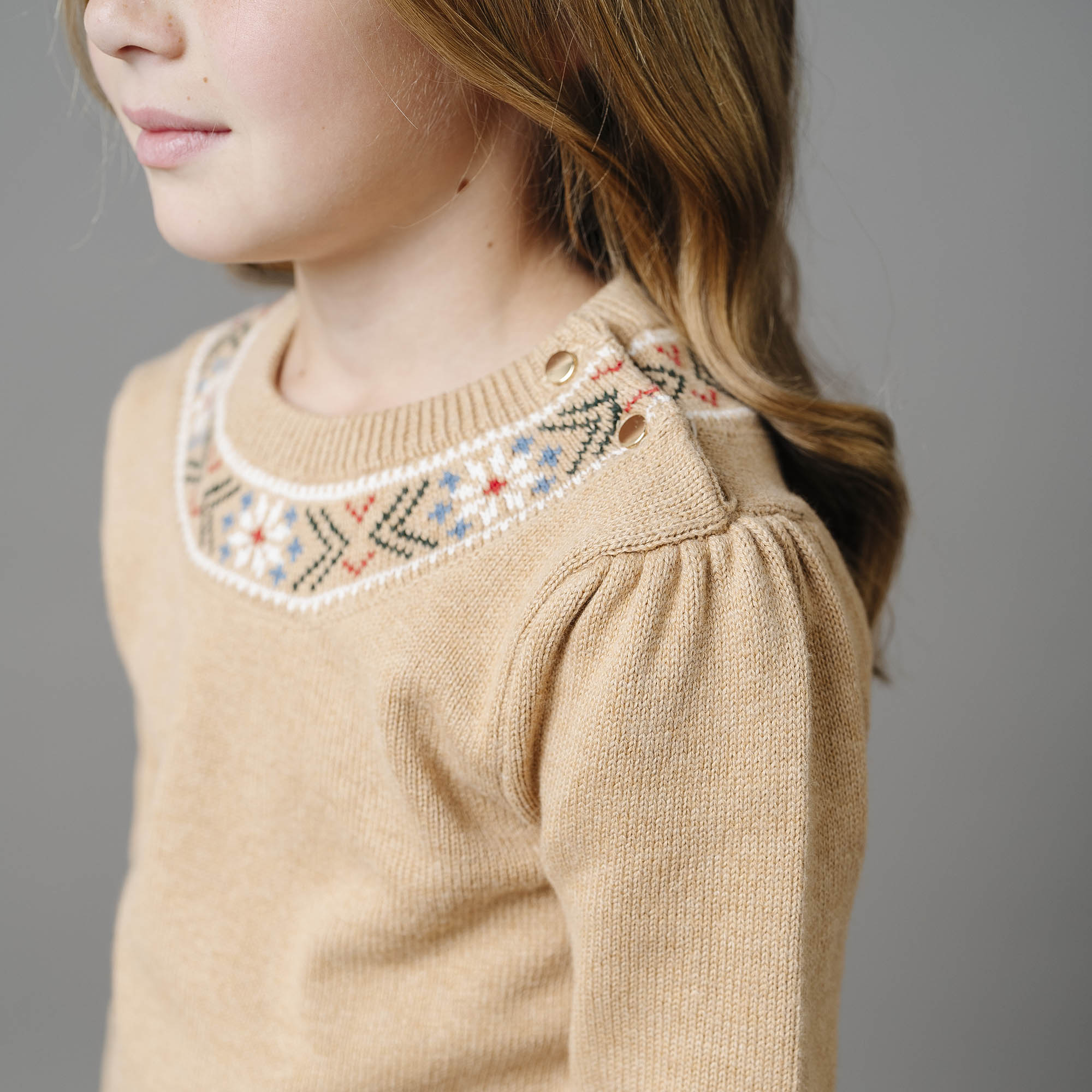 Organic Intarsia Trim Sweater