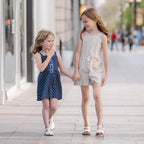 Girls Button Front Halter Romper