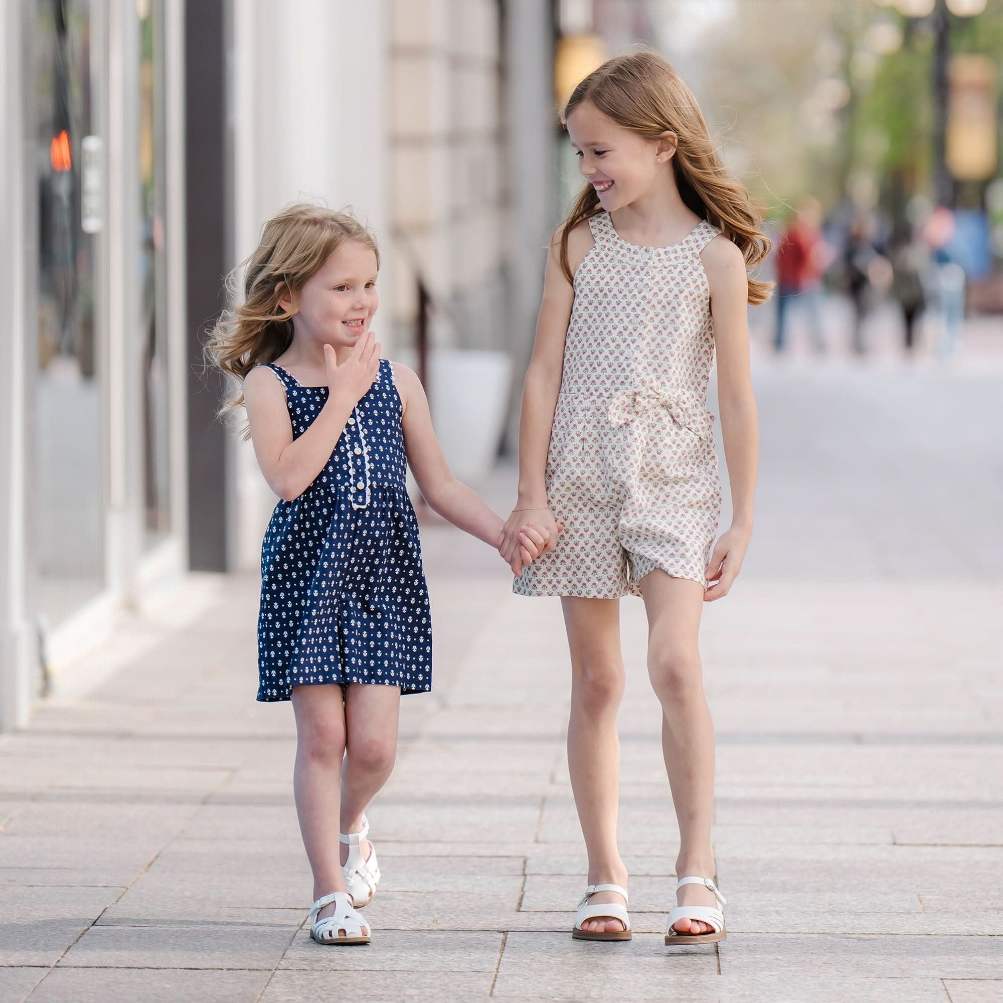 Girls Button Front Halter Romper