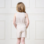Girls Button Front Halter Romper