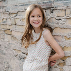 Girls Button Front Halter Romper