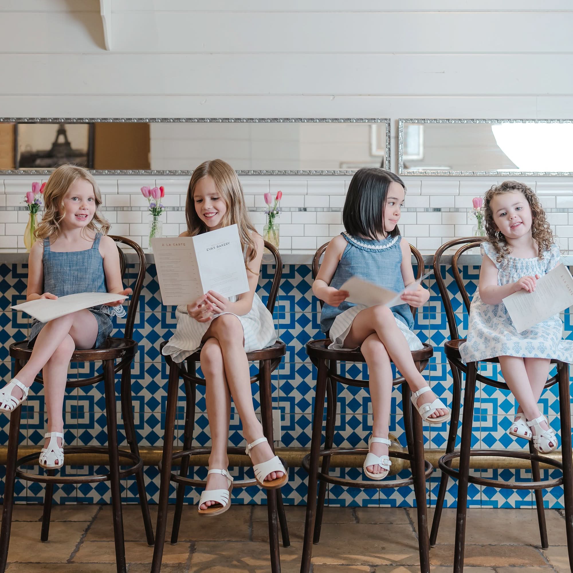 Organic Ruffle Collar Chambray Top