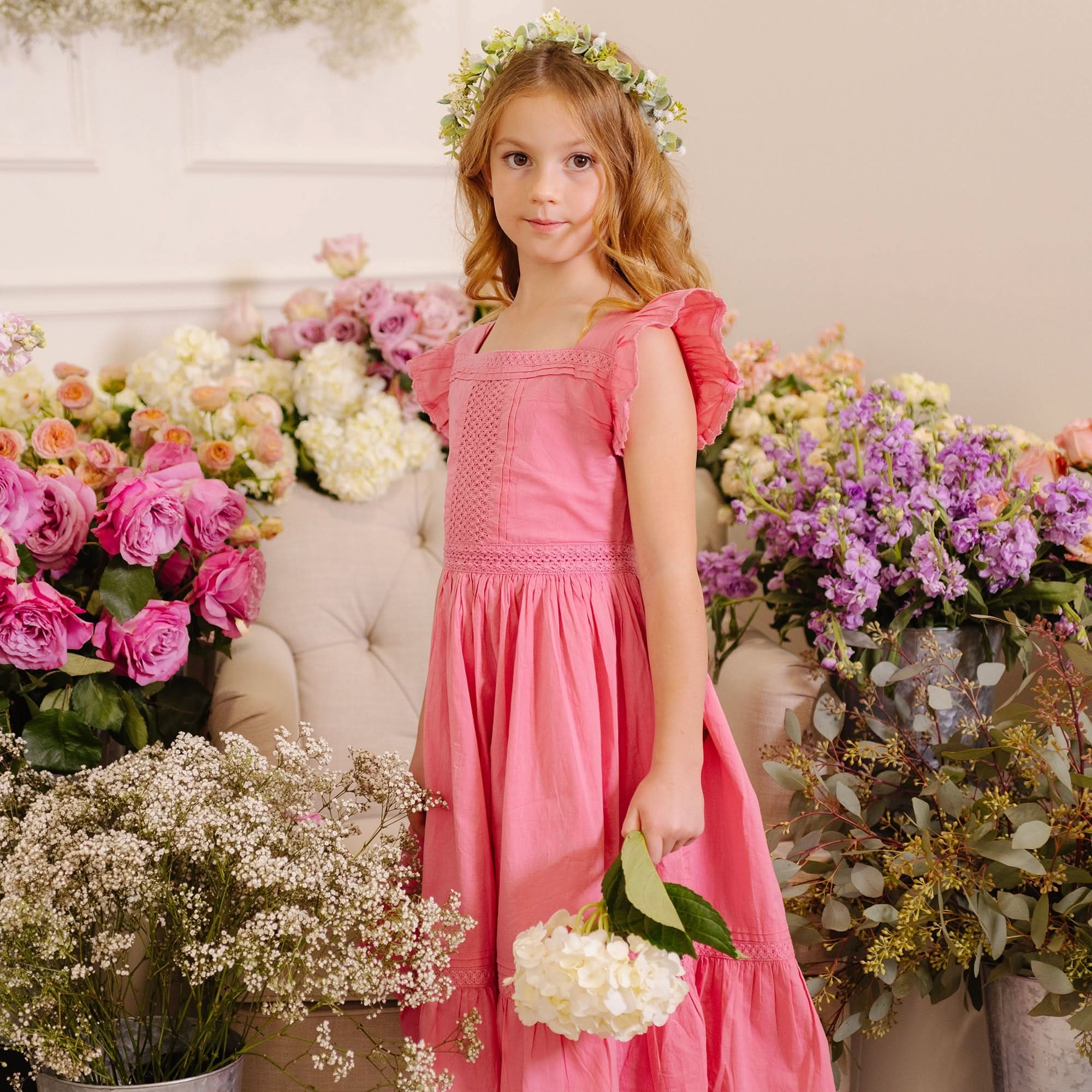 Baby Girl Organic Maxi Flutter Sleeve Dress