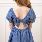 Crochet Trim Organic Chambray Dress