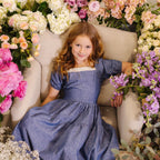 Crochet Trim Organic Chambray Dress