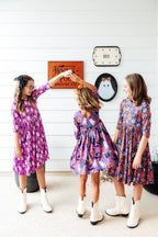 No Tricks, Just Treats 3/4 Sleeve Pocket Twirl Dress