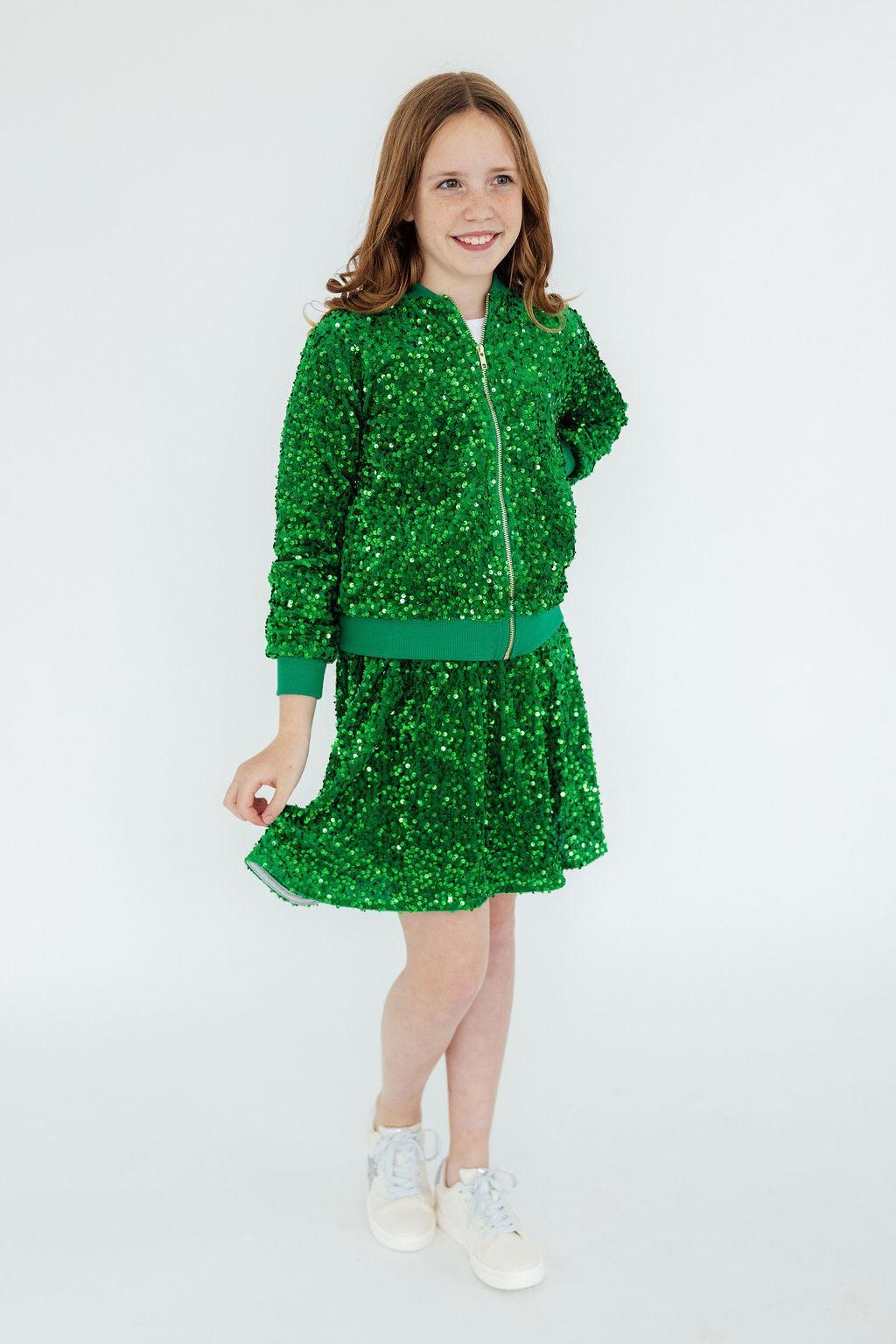 Kelly Green Velvet Sequin Jacket