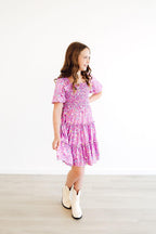Playful Posy Smocked Ruffle Dress
