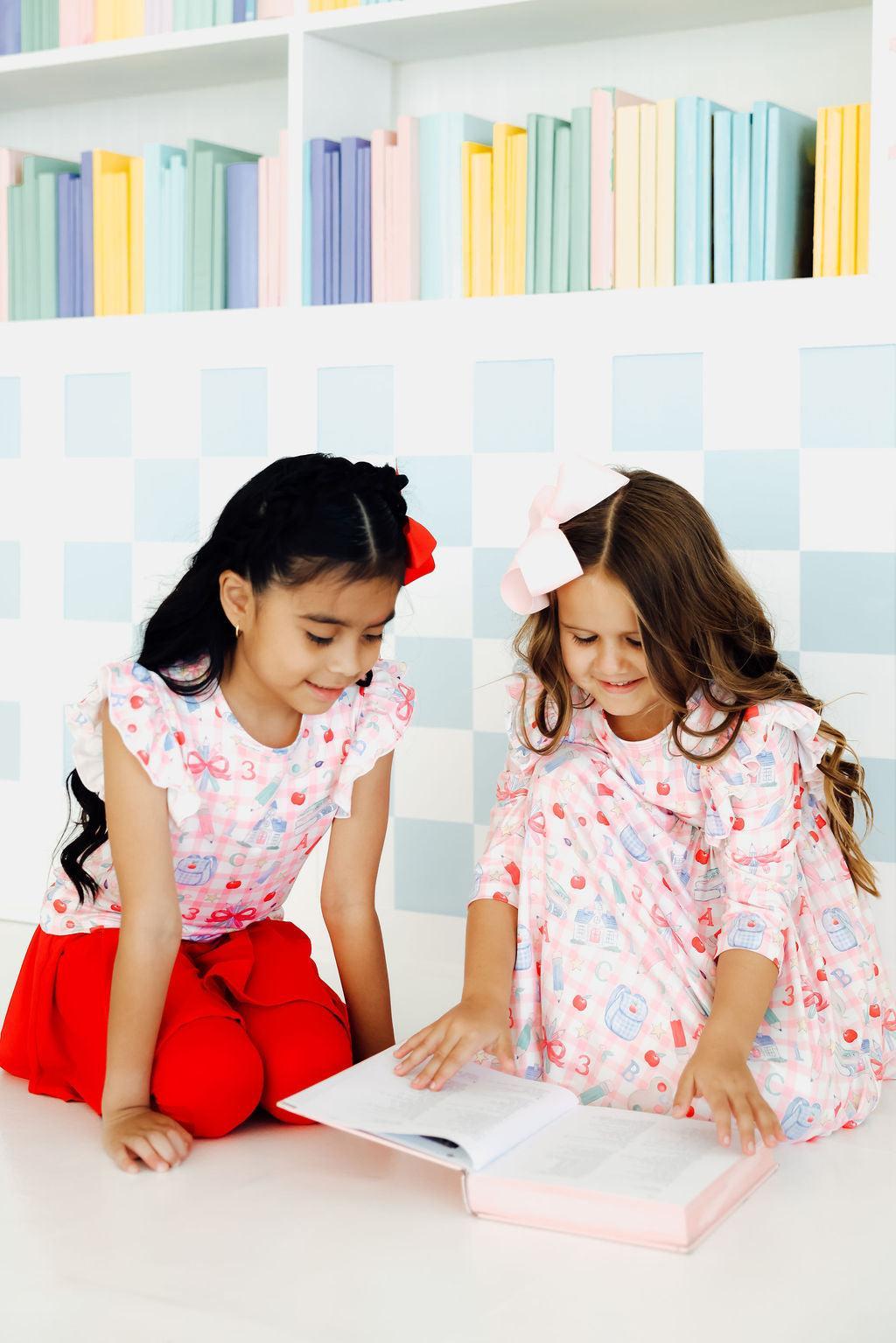 Girls Short Sleeve Ruffle Tee