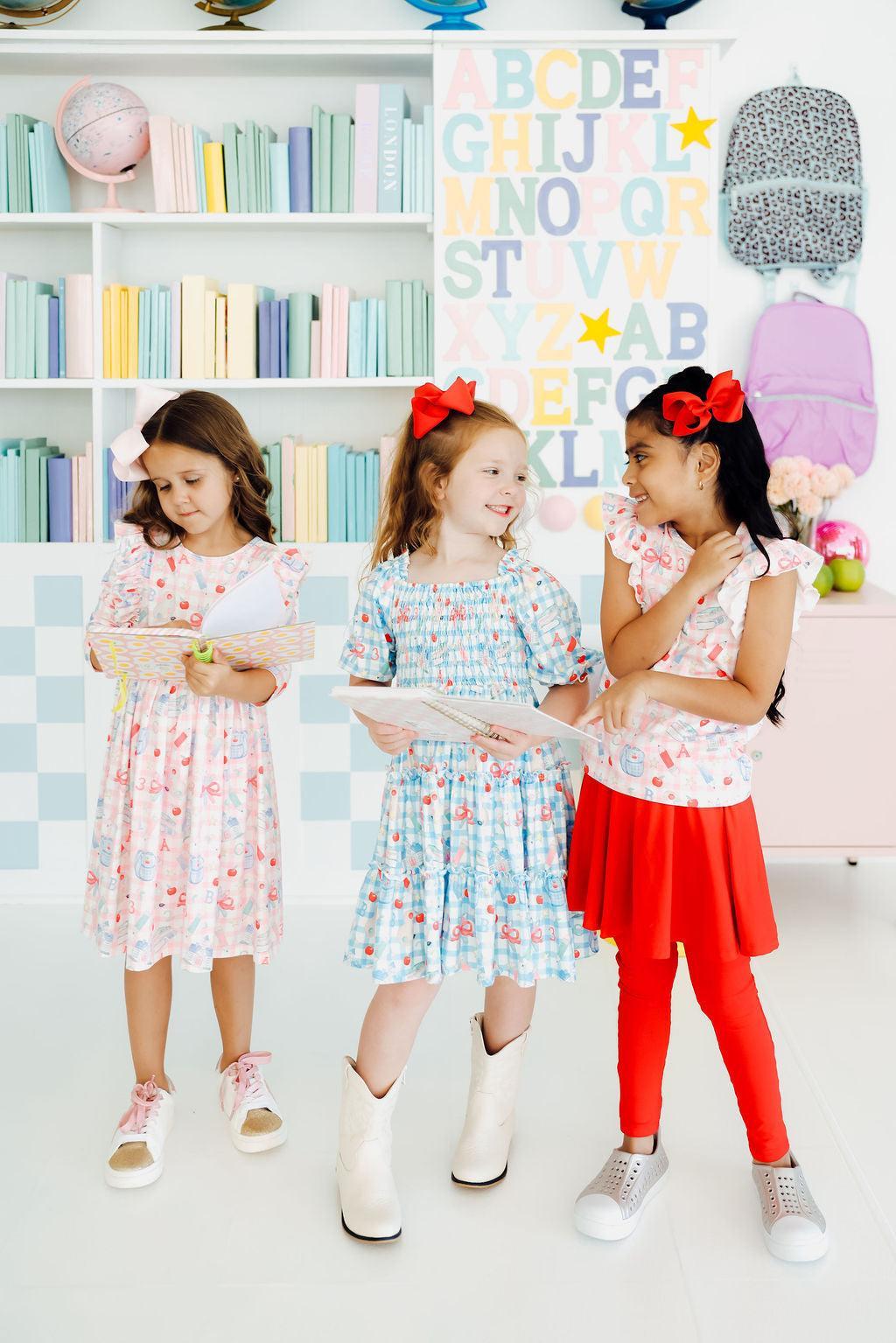 Girls Short Sleeve Ruffle Tee
