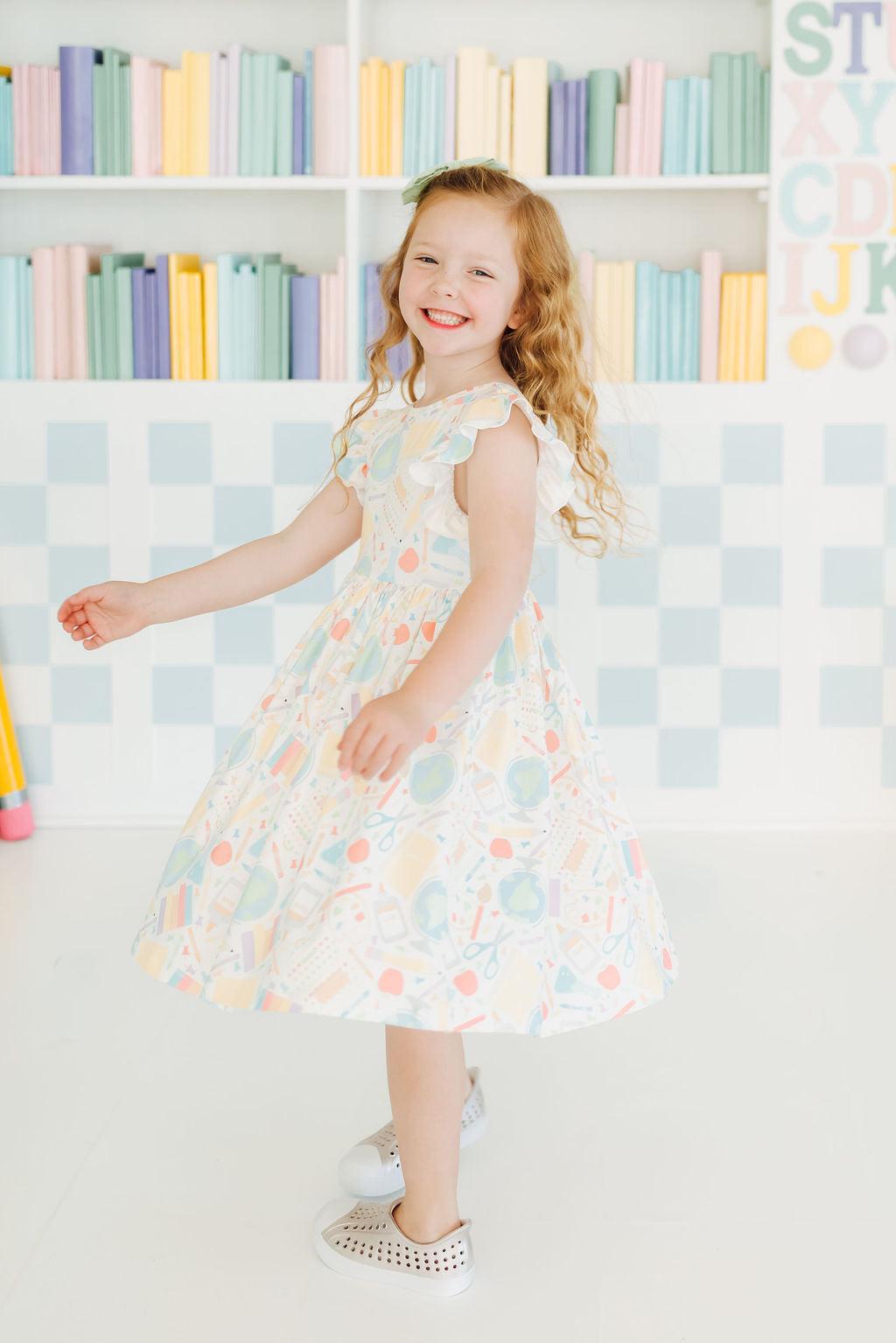 Flutter Sleeve Twirl Dress