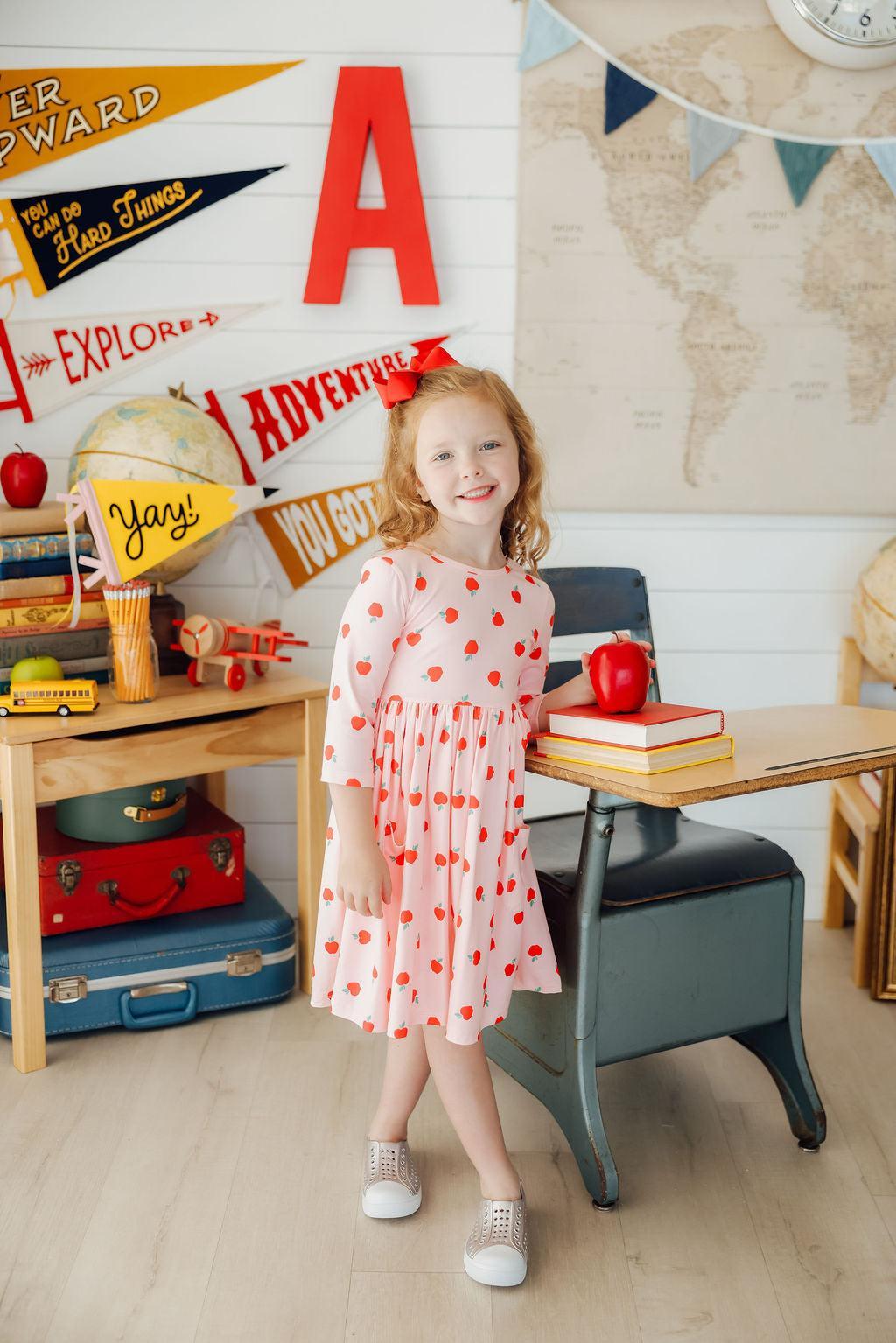 3/4 Sleeve Pocket Twirl Dress