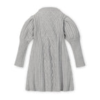 Organic Mock Neck Button Placket Sweater Dress