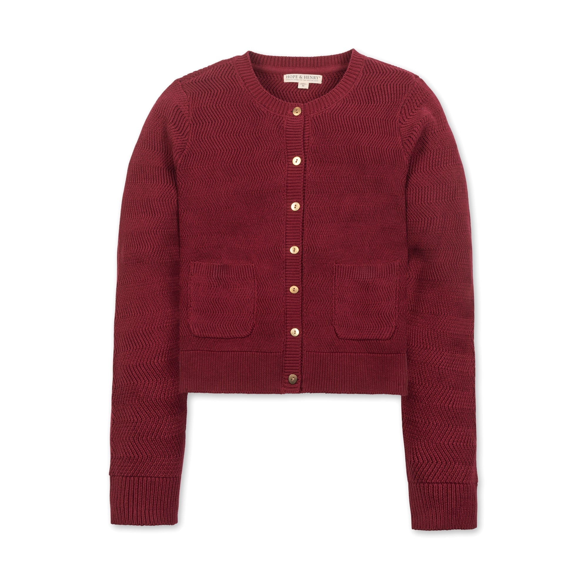 Organic Chevron Stitch Cardigan