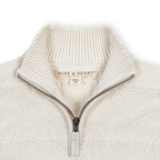 Organic Half Zip Cable Sweater