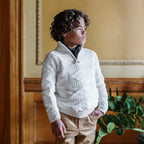 Organic Half Zip Cable Sweater