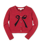 Organic Bow Intarsia Cardigan
