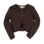 Organic Cropped Scallop Cardigan