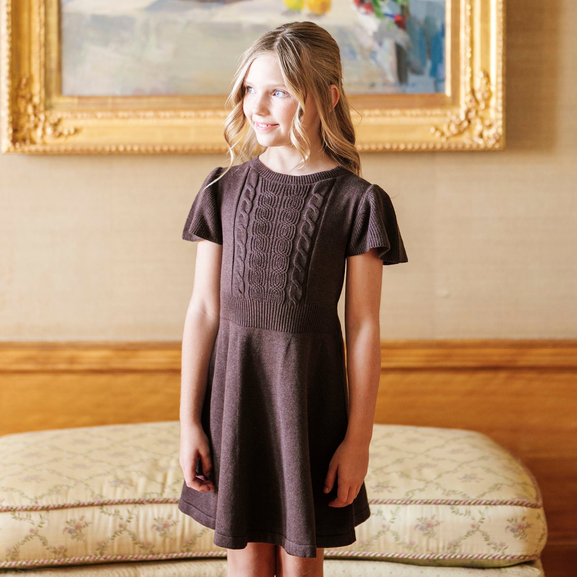 Organic Flutter Sleeve Sweater Dress