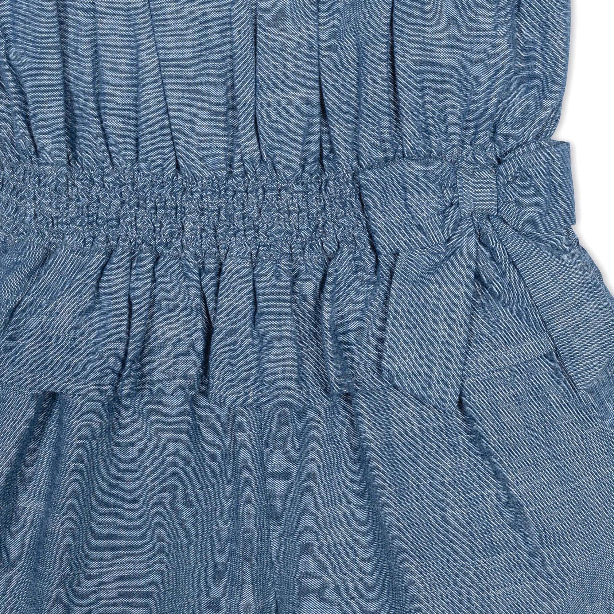 Organic Smocked Waist Chambray Romper
