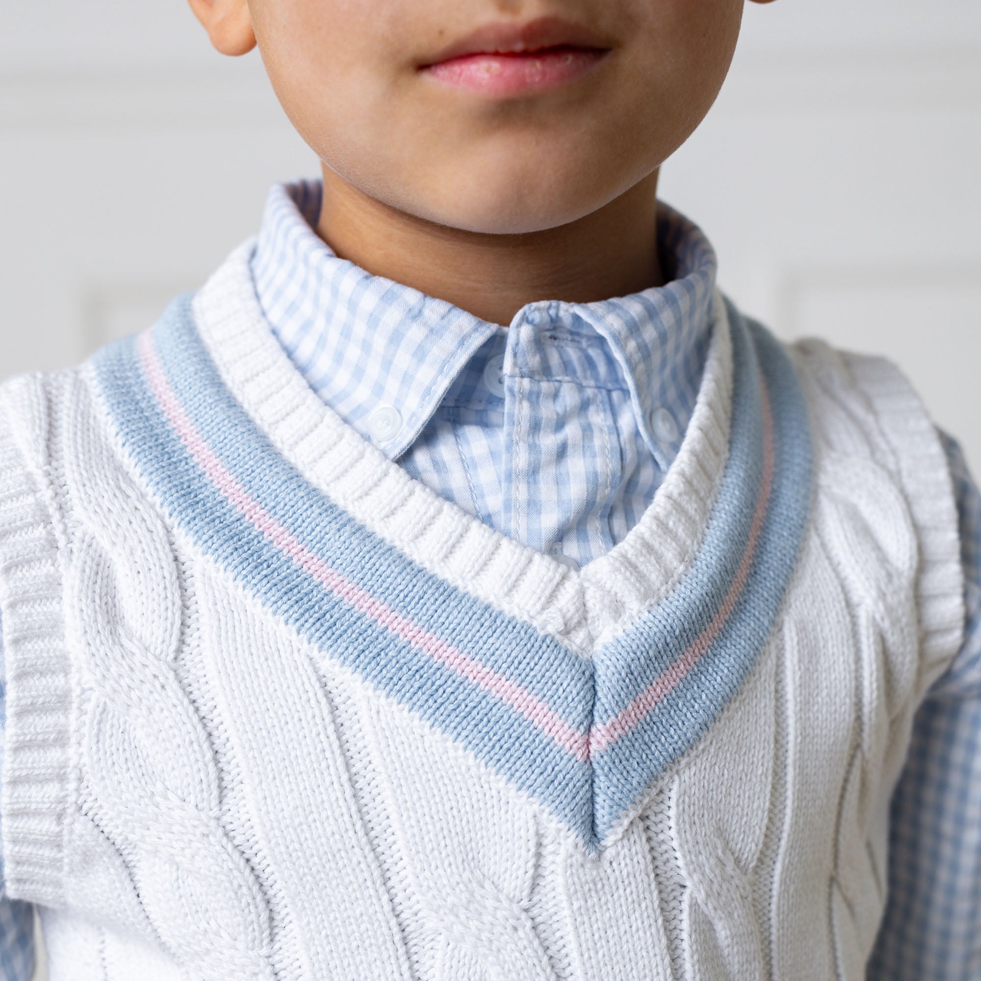 Boys Organic Cotton Cricket Sweater Vest