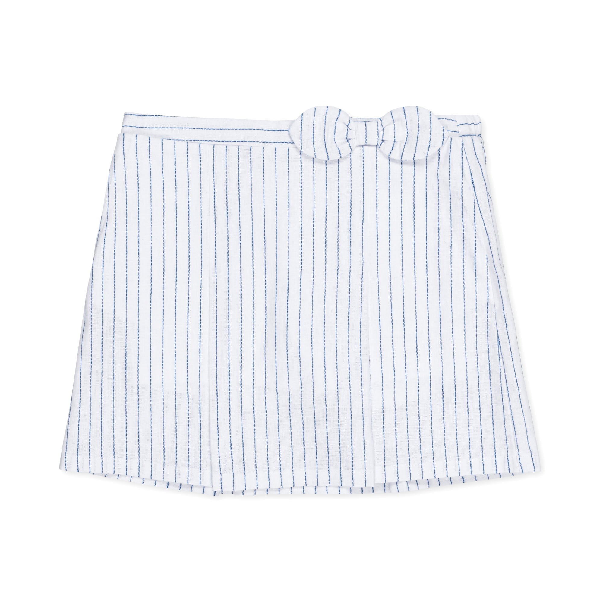 Girls Linen Pleated Bow Skort