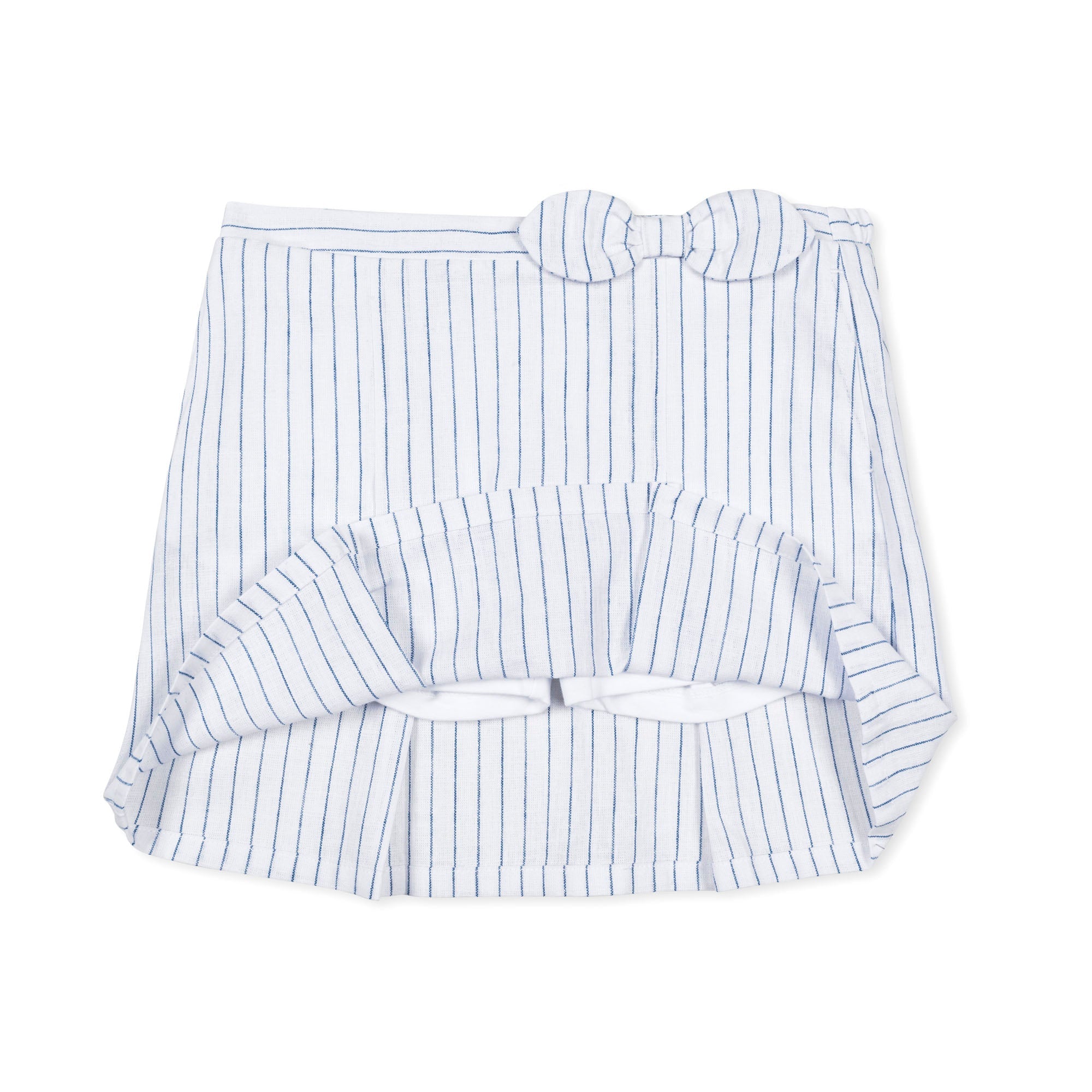 Girls Linen Pleated Bow Skort