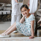 Girls Linen Puff Sleeve Jumpsuit