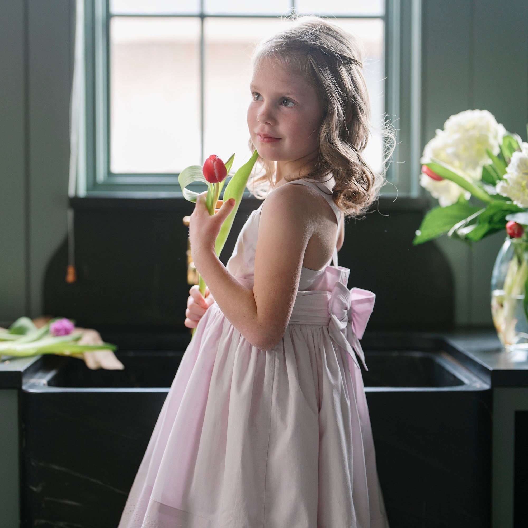 Girls Embroidered Organic Sundress
