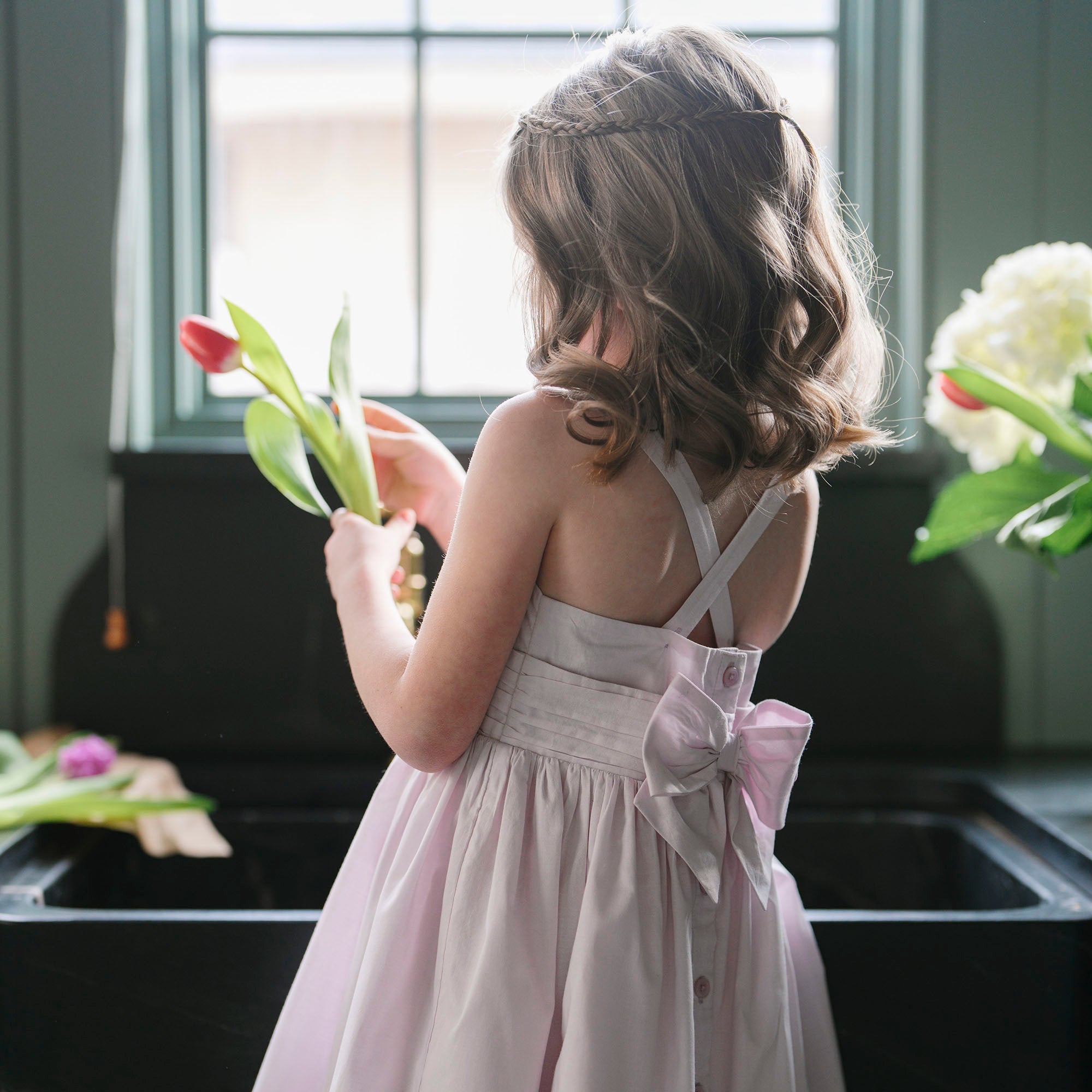 Girls Embroidered Organic Sundress