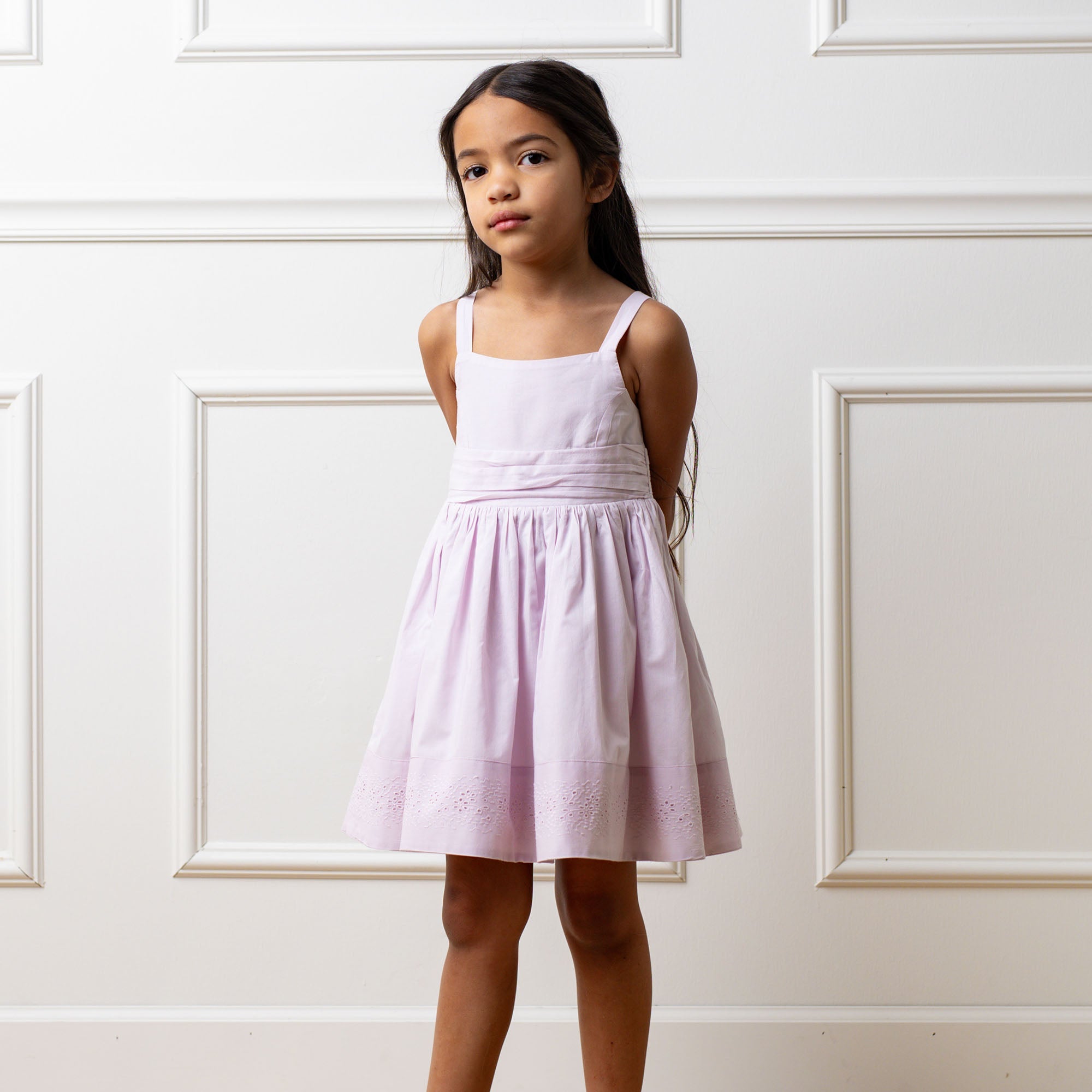 Organic Embroidered Special Sundress - Light Lavender