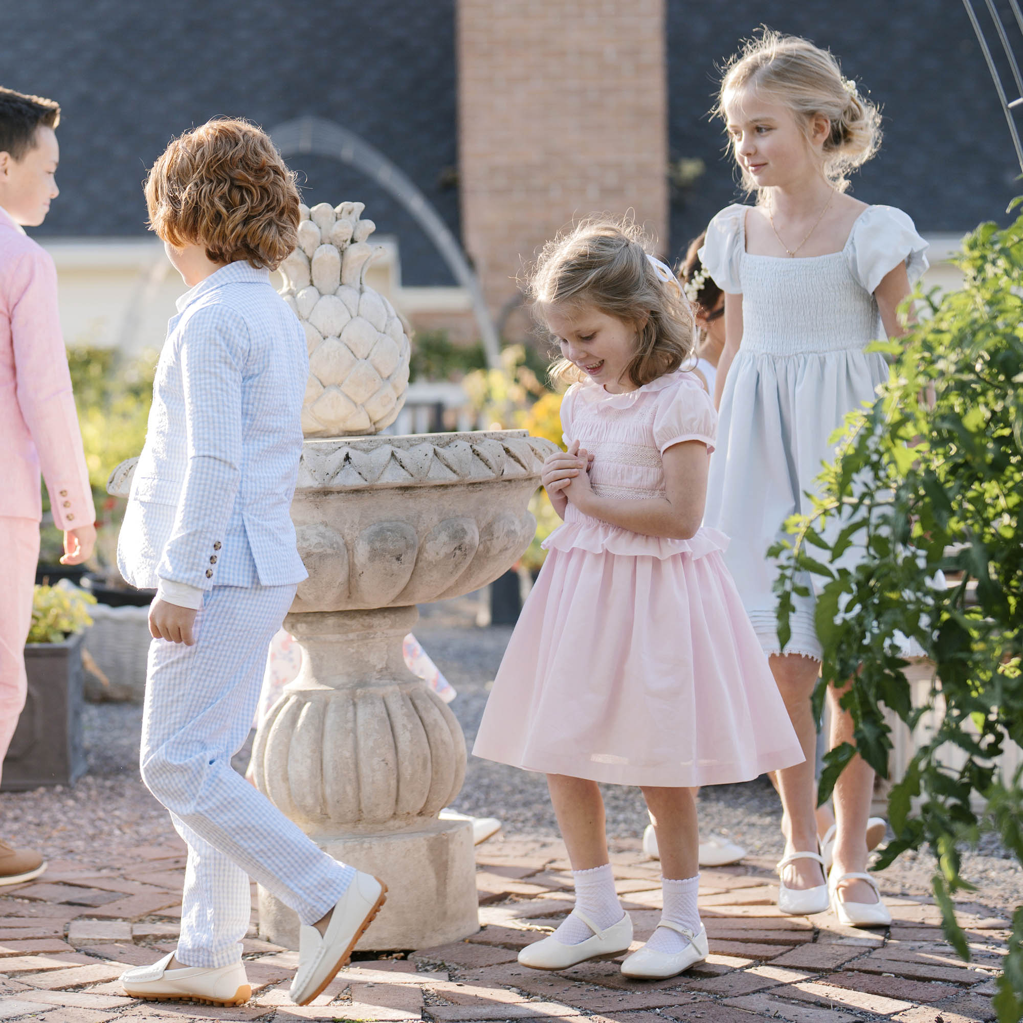 Organic Puff Sleeve Smocked Party Dress