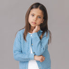 Organic Tweed Stitch Bow Cardigan