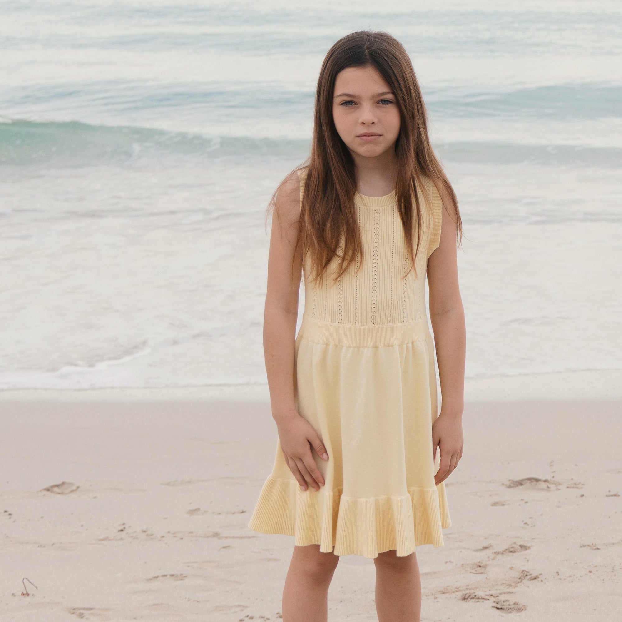 Organic Flounce Hem Sweater Dress