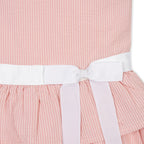 Organic Seersucker Ruffle Sleeve Peplum Dress