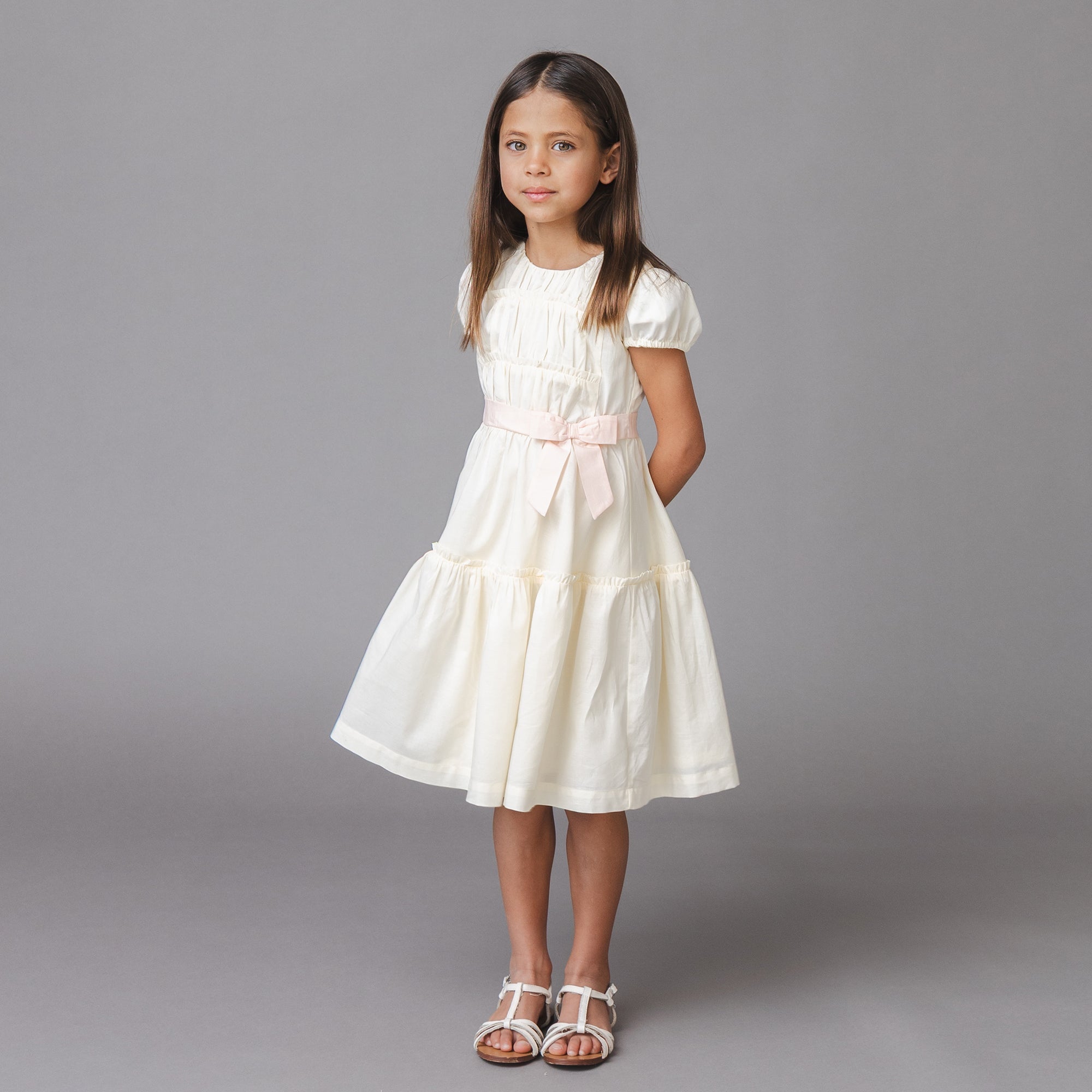 Organic Puff Sleeve Tiered Party Dress