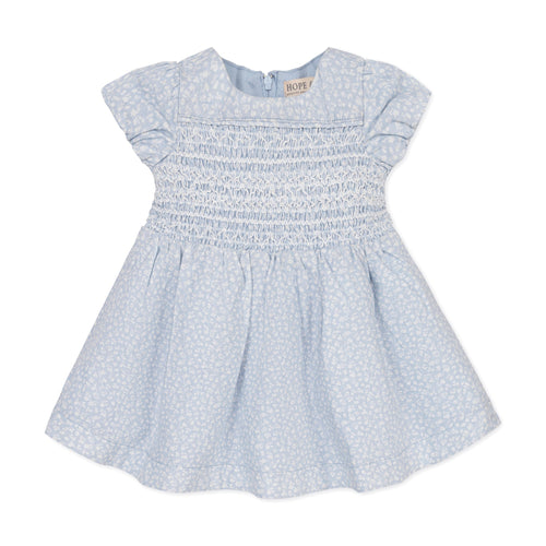 Linen Smocked Puff Sleeve Dress