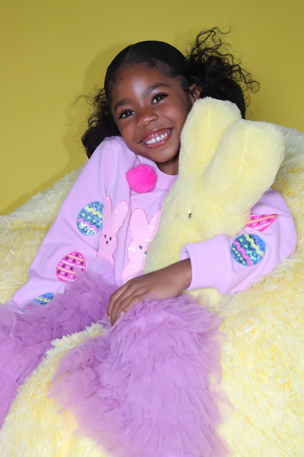 Girls Easter Bunny Crewneck Top