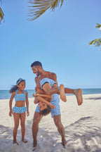 Girls Two Piece Swimsuit – Suntime Villa Smocked Bikini with Lace Skirt UPF 50+