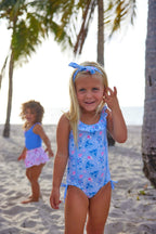 Girls Starfish Azure One Piece Swimsuit