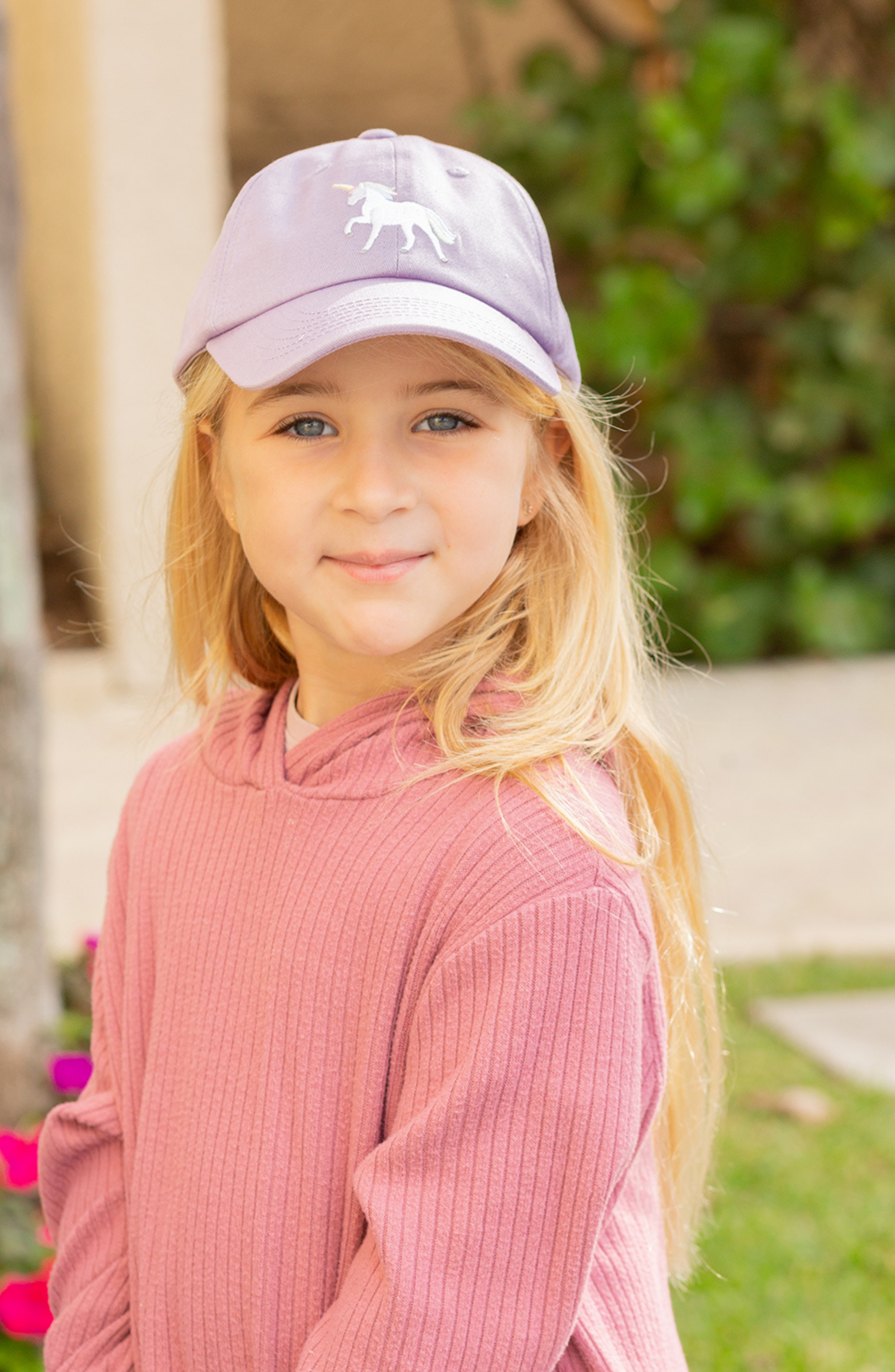 Rainbow Unicorn Bow Baseball Hat (Youth)