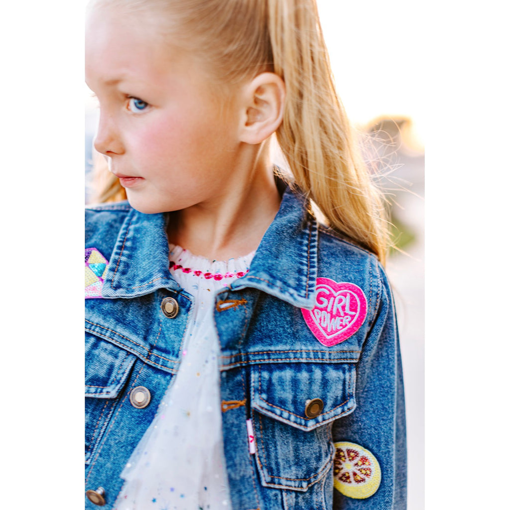 Girls Back to Our Roots Patched Denim Jacket