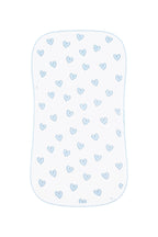 Blue Heart Print Burp Cloth