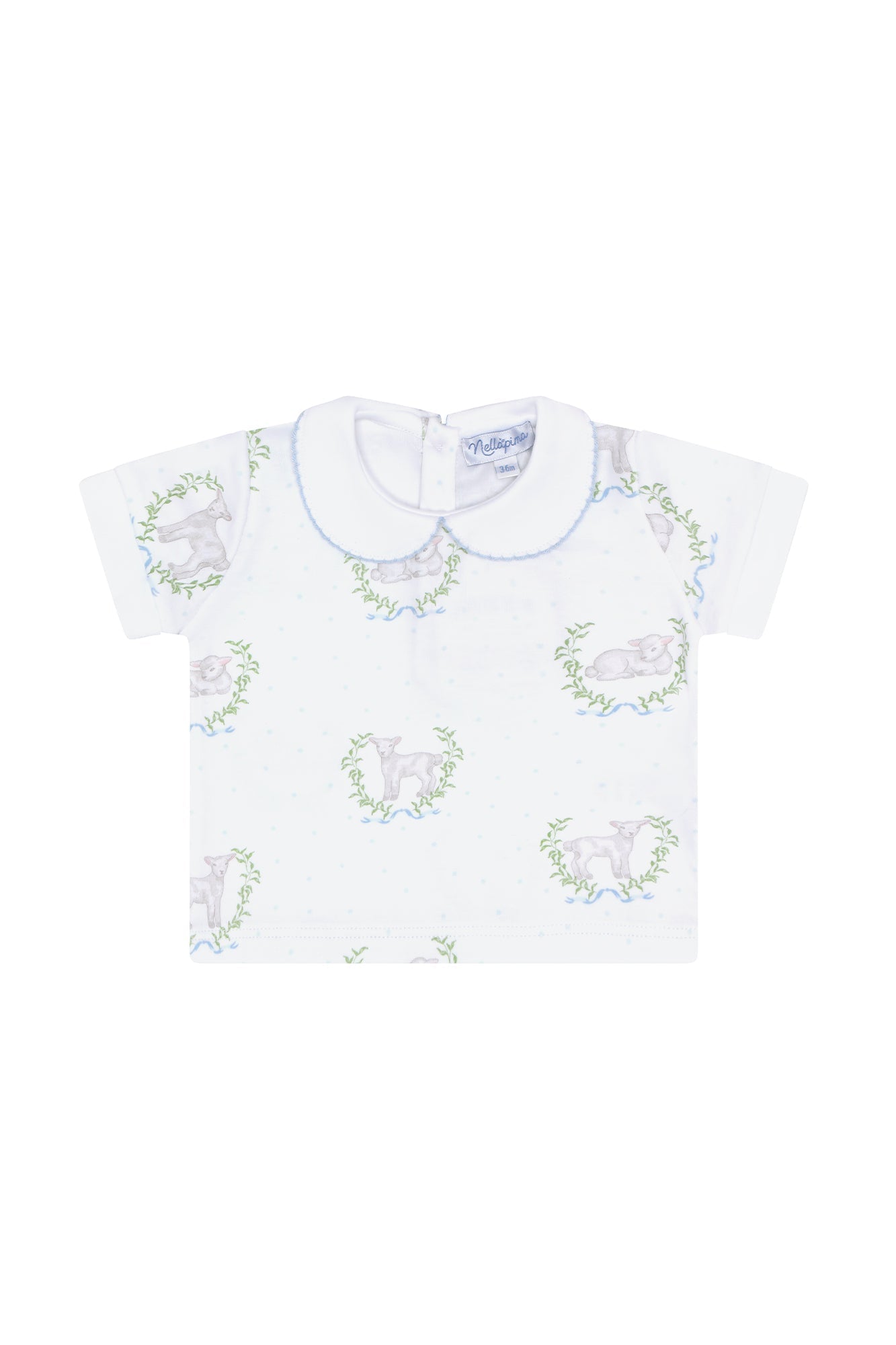 Blue Lamb Print Baby Diaper Cover Set