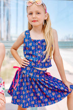 Girls Palm Athletic Two-Pieced Tank and Skort Set